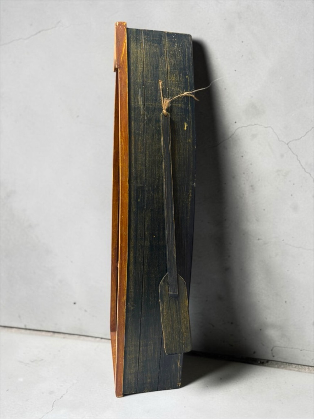 Vintage Wood Canoe Boat & Oars Trinket Display Hanging Or Freestanding Shelf 29” - Picture 2 of 16